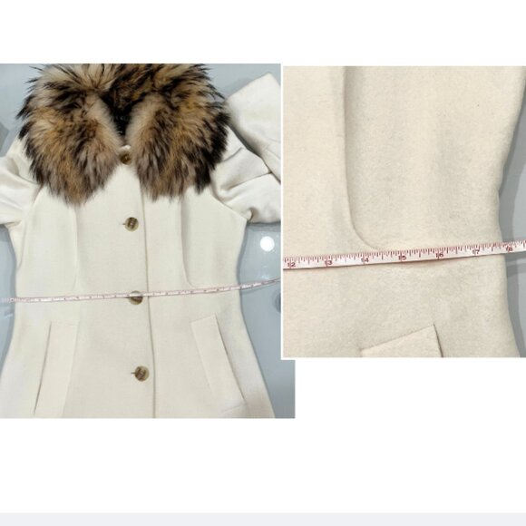 VINTAGE Anne Klein Y2K Angora Wool Coat Fur Collar Cozy Soft Warm Coat … - Picture 15 of 16